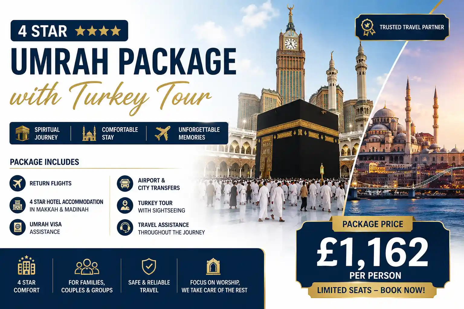 4 Star Umrah Package with Turkey Tour 1
